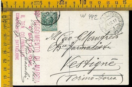 Ww1 cartolina posta - posta, militare