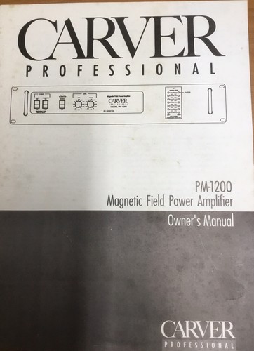 Manuale carver 1200 - manuale,