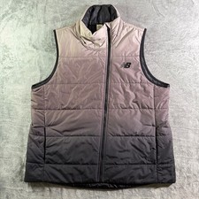 New Balance Gilet Donna XL Puffer Senza Maniche Full Zip Ombre Grigio Nero