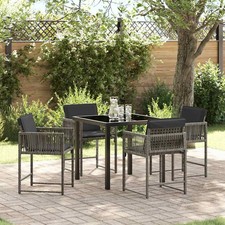 vidaXL Set da Pranzo per Giardino 5 pcs Grigio polyrattan