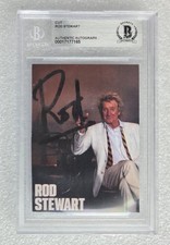 ROD STEWART FIRMATO SLABBED BECKETT BAS COA ROCK MUSICA POP CANTANTE AUTOGRAFATO