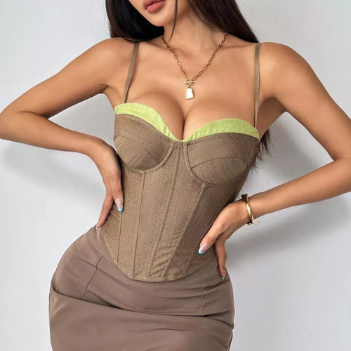 Top corsetto donna giallo - corsetto,