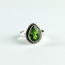 Alessandrite Sint. Anello Cambia Colore 925 Argento Gioiello Goccia Prezioso Tgl