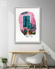 Quadro ALVARO CATTANEO (1938) - Finestra sul Garda, Tecnica mista - Firmato