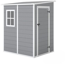 Casetta da Giardino per esterno con Finestra e Porta - 122 x 149 x 192 cm Grigio