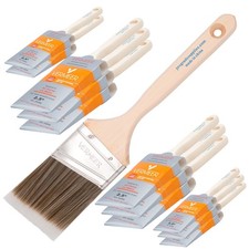 Confezione da 12 - Pennelli Angolari da 2,5" per Tutte le Vernici e Macchie in Lattice e Olio