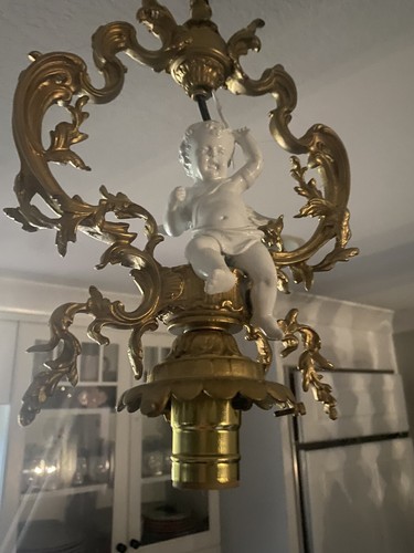 Lampadario antico ottone - lampadario,