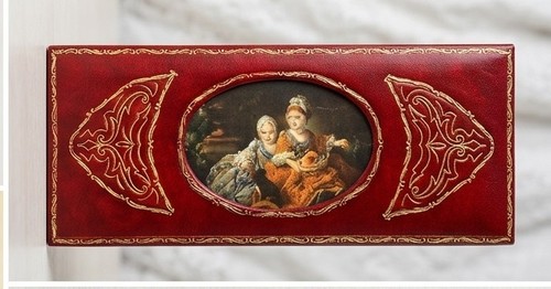 Scatola vintage pelle rossa - pelle,