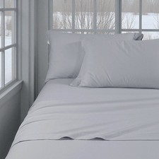 Completo Lenzuolo Invernale Flanella Tinta Unita Grigio – 100% Cotone Felpato, A