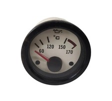 Manometro auto d'epoca vintage VDO  temperatura olio colore bianco cornice nera