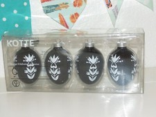 Ikea KOTTE 4 decorazioni natalizie norvegesi in vetro nero a forma di uovo fiore norvegese