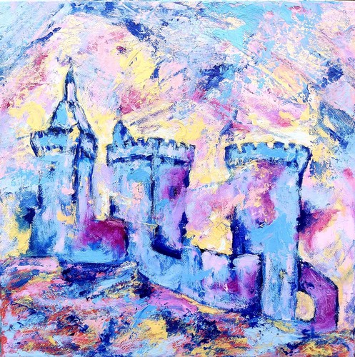 Château foix bleu mauve - château, de
