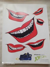 LABBRA CON DENTI. JOYCAM. POLAROID INSTANT.- FOGLIO DI cm. 29 x 21 CON 6 ADESIVI