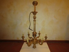 lampadario  legno dorato '800