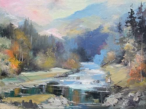 Dipinto olio cielo - , viola