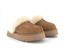 Scarpe ciabatte donna marca UGG Disquette platform castagno 1122550 nuove con scatola