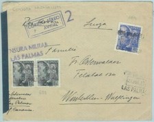 66911 - SPAGNA - Storia postale - COPERTINA con CENSURA MILITARE a SVIZZERA 1939