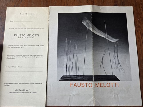 Fausto melotti opuscolo - melotti,