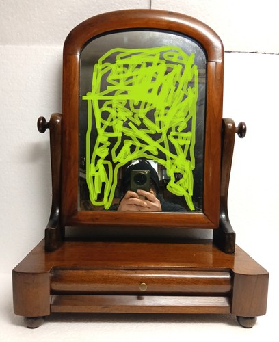 Art deco psiche specchio legno - psiche,