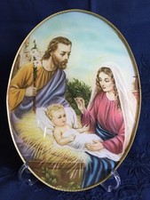 1950 Quadro Arte Sacra Capoletto Cornice Ottone Gesù Sacra Famiglia Stampa Foto