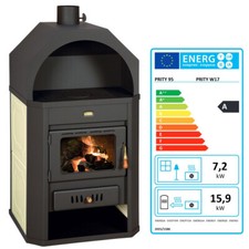PRITY W17 23,1 kW | Stufa legna con acqua calda termosifoni | A camino