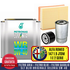 KIT TAGLIANDO ALFA 147 1.9 JTD JTDM 116 120 150 CV 2001>+5L OLIO SELENIA WR 5W40