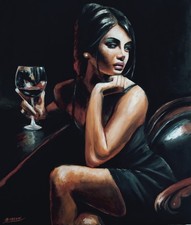 Quadro dipinto a mano arte contemporanea ritratto di donna made in Italy Buzzoni