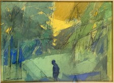 Alberto Sughi - tempera su carta 70x50