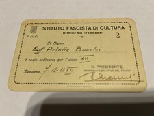 TESSERA ISTITUTO FASCISTA DI CULTURA BONDENO 1933