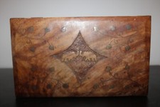 Scatola Radica Palissandro Etnica Vintage Porta gioie India 1970