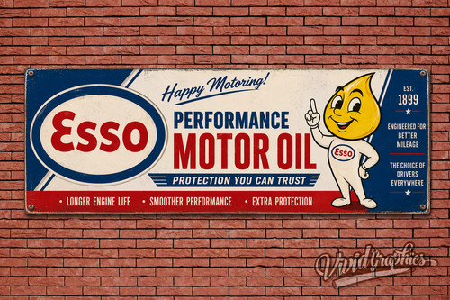 Esso striscione officina - esso, /