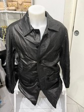 Giacca cappotto uomo in vera pelle nero tg. L cod. AM70