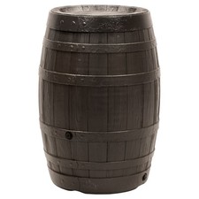 Bidone pioggia barile effetto legno incl. plastica rubinetto bordeaux 250 litri marrone
