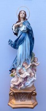 Statua Madonna Immacolata Concezione Assunta cm 63 marmo resina decorata a mano