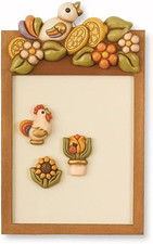 ® - Lavagna Magnetica Piccola Da Parete Con 3 Calamite: Tulipano, Gallo E Giraso