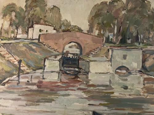 Pittura paesaggio olio 1930 - pittura,
