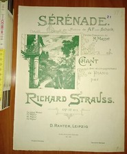 Strauss Richard, Sérénade (Op. 17 N. 2) chant avec piano, D. Rahter 1905