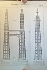 2 STAMPE IDRAULICA PONTE DI FERRO A CUSBAC 1846 G. POMBA GHIACCIAIA cm. 25x17-18