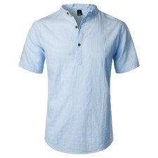 Camicia Henley Uomo Manica