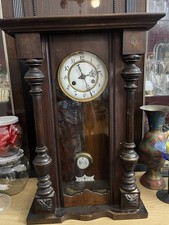 orologio vintage a pendolo da parete, in legno, non funzionante