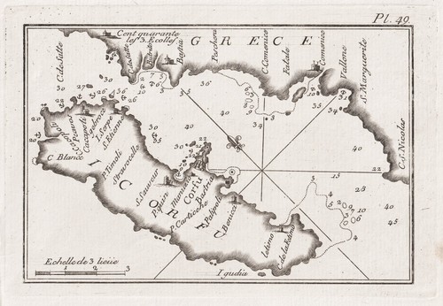 Mappa corfu isola di - corfu,,