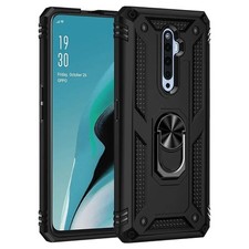 Cover Custodia OPPO Reno 2Z - Rinforzata Nera Antishock con Anello Magnetico