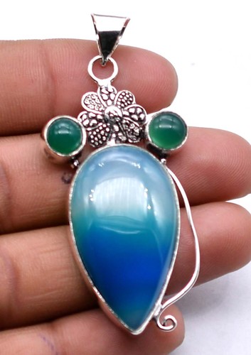 Ciondolo onice pizzo blu - , e