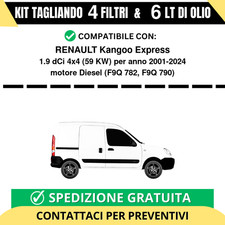 Tagliando per RENAULT Kangoo Express 1.9 dCi 4x4 59 kw Diesel 2001-2024 - 6 L...