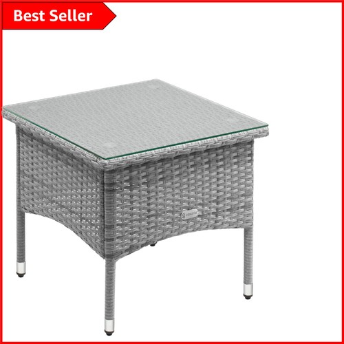 Elegant grey poly rattan - grey,