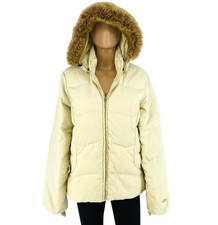 Colmar Donna Beige con Cappuccio Piumino Cappotto Giacca Taglia 42 Eu 38 UK 10 8