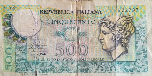 Banconota 500 lire anni - 500,