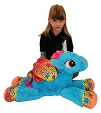 Grande Peluche Unicorno Pony Cavallo Blu 65cm,Bambini Ragazzi Adulti S.Valentino