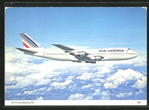 Cartolina aereo boeing 747 - boeing,