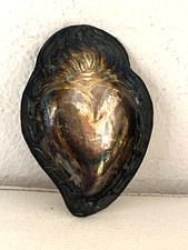ANTICO EX VOTO DEVOZIONALE in metallo - SACRO CUORE - PER GRAZIA RICEVUTA